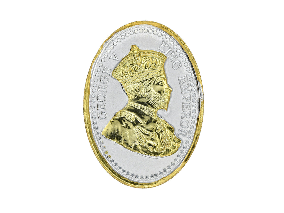 20 Grams George V King Emperor Gold Plated Silver Coin - Roop Darshan