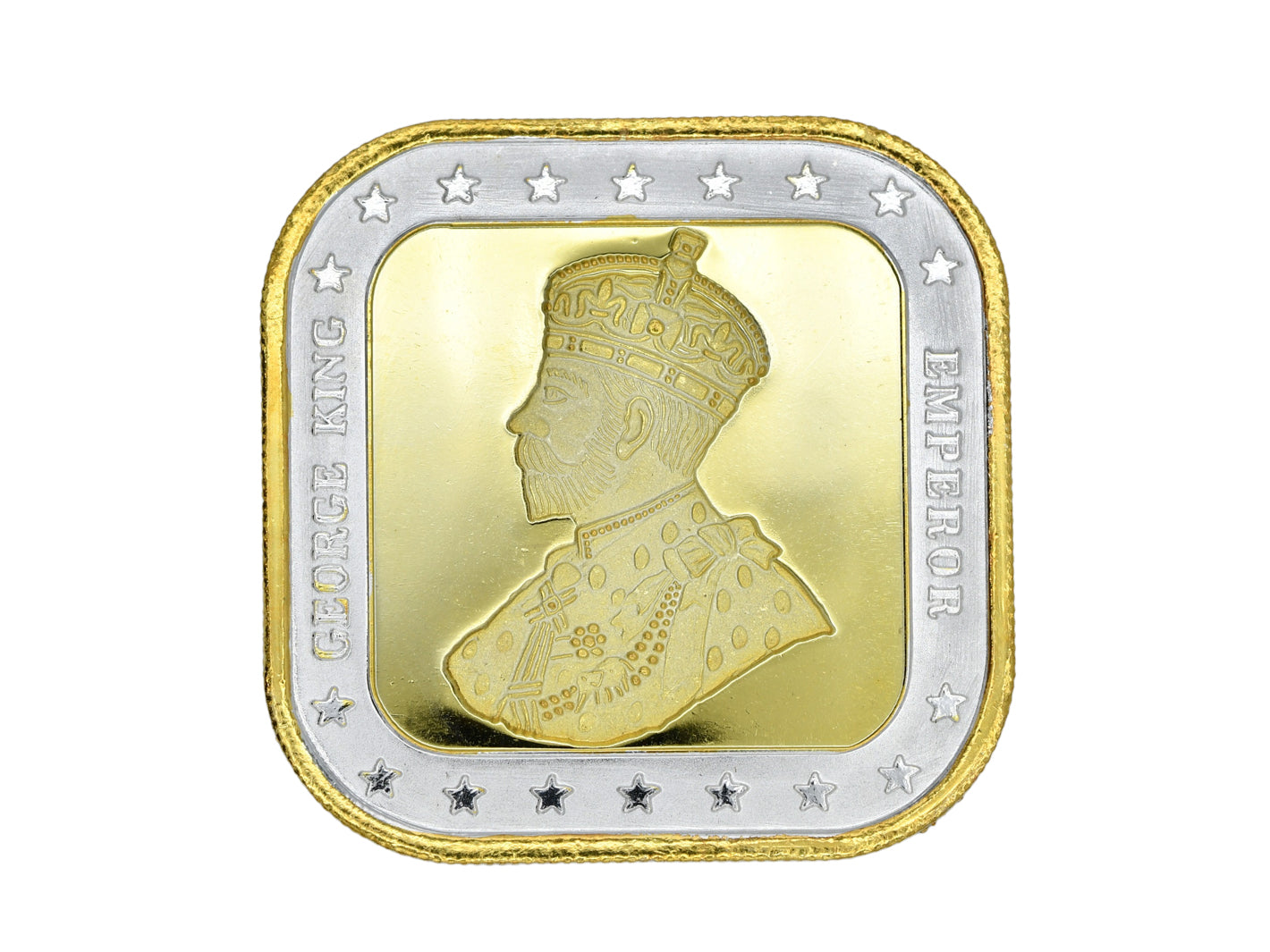 20 Grams George King Emperor Gold Plated Silver Coin - Roop Darshan