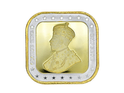 20 Grams George King Emperor Gold Plated Silver Coin - Roop Darshan