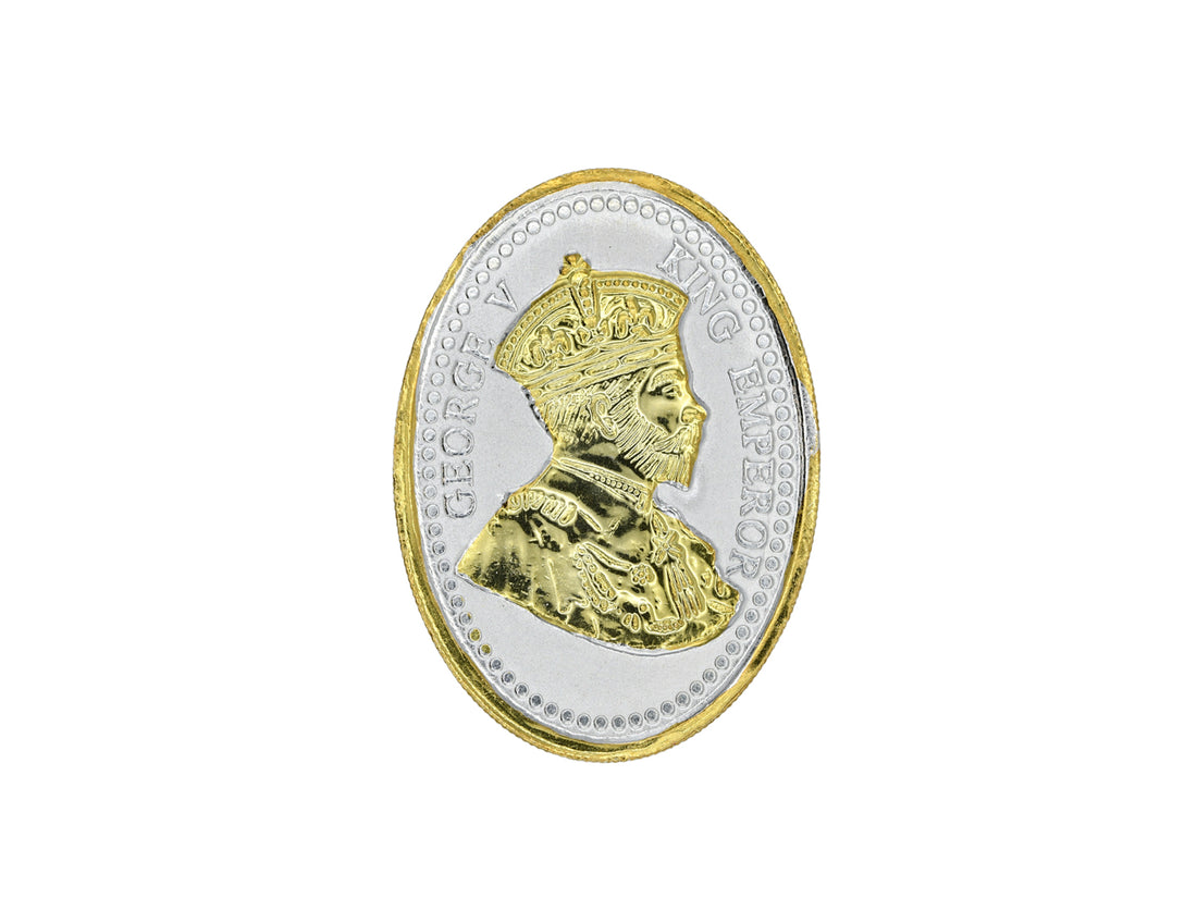 10 Grams George V King Emperor Gold Plated Silver Coin - Roop Darshan