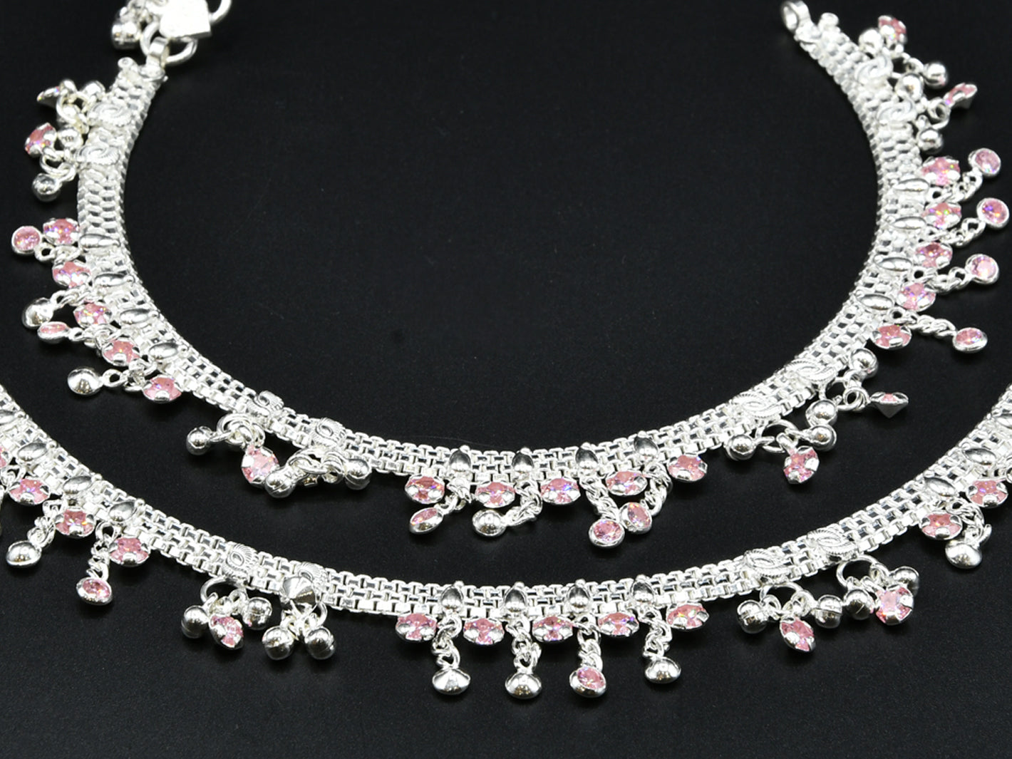 Ladies Silver Anklets - Roop Darshan