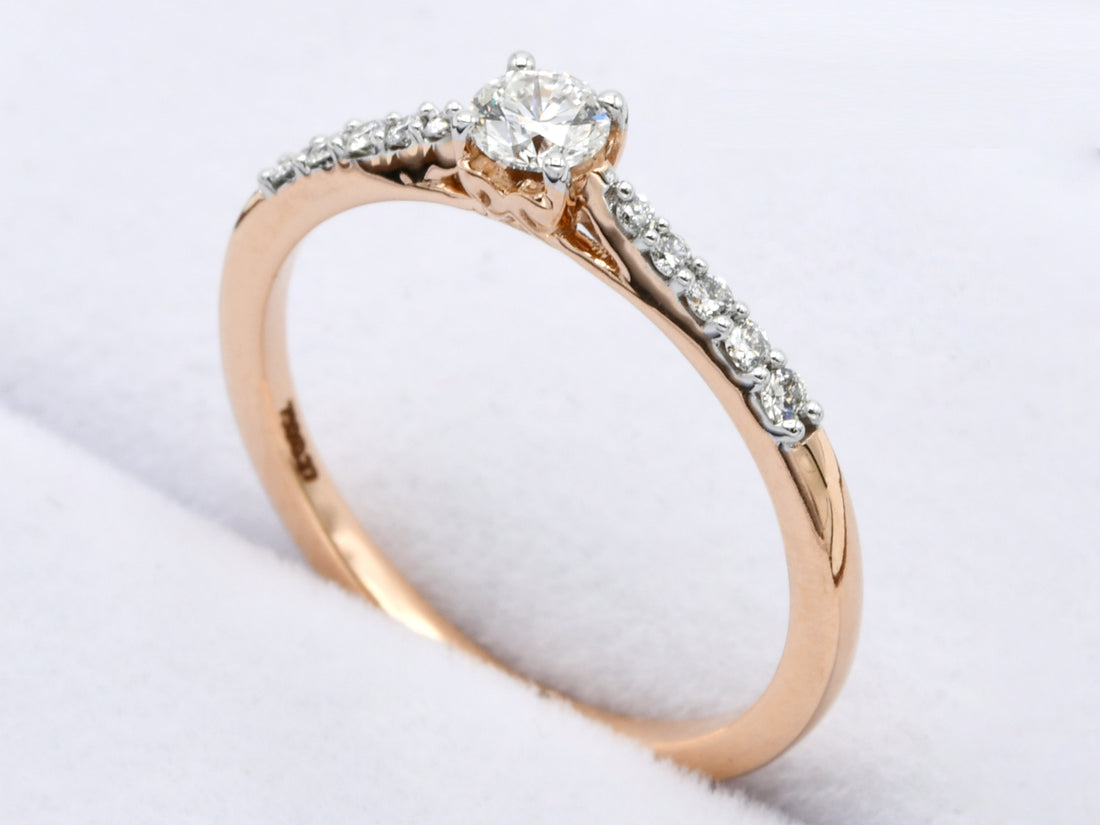 18ct Rose Gold 0.273ct Diamond Ring - Roop Darshan