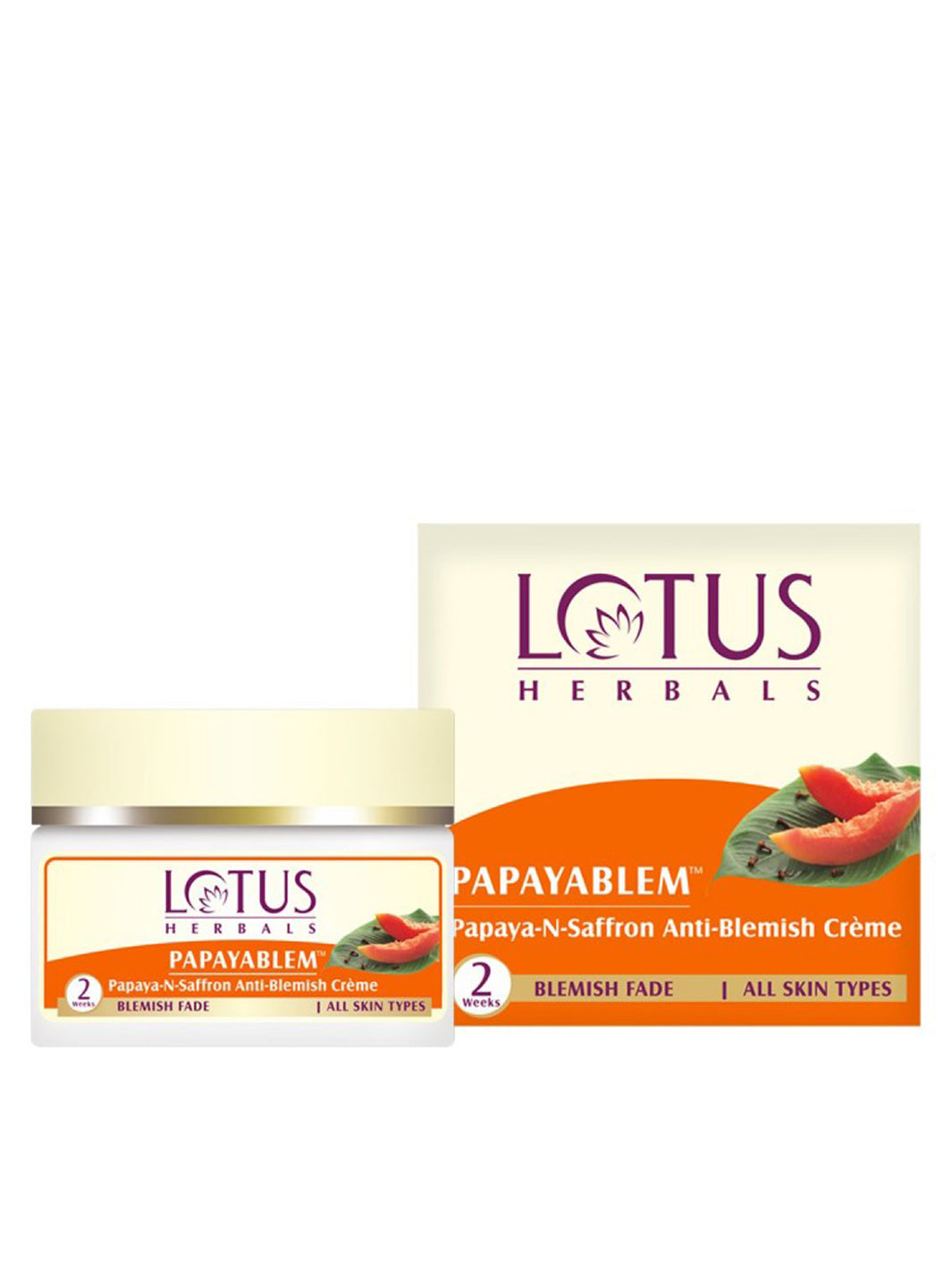 Lotus Herbals PAPAYABLEM™ Papaya-n-Saffron Anti-Blemish Crème 250g - Roop Darshan