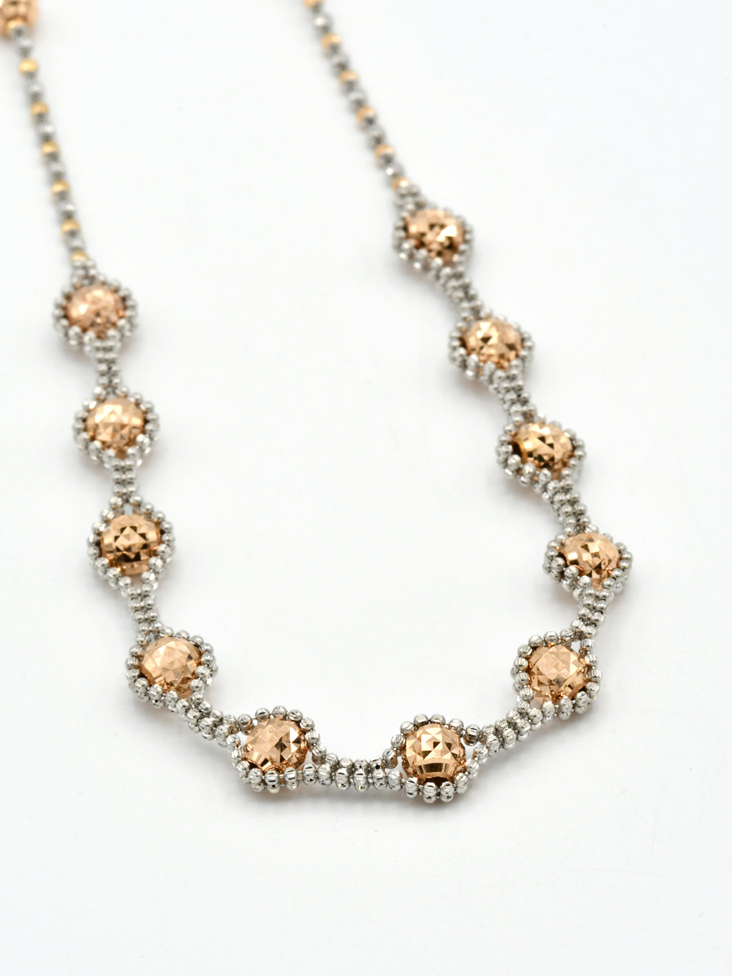 18ct Rose Gold Two Tone Fancy Chain - Roop Darshan