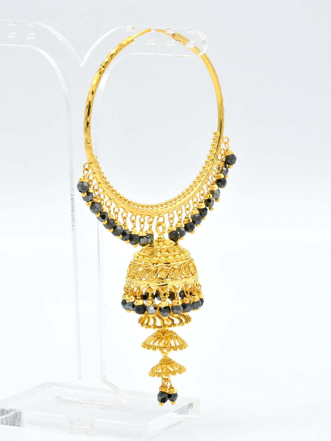 22ct Gold 4 Layer Crystal Ball Jhumki Bali - Roop Darshan