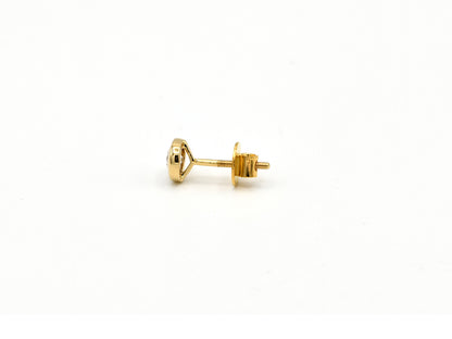 18ct Gold Round Bezel Diamond Stud Earrings - Roop Darshan