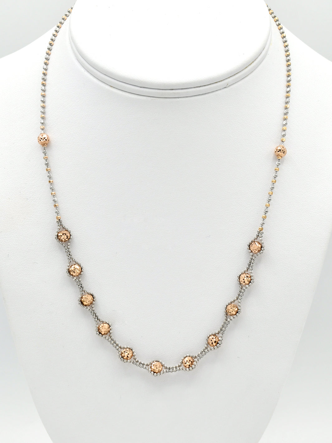 18ct Rose Gold Two Tone Fancy Chain - Roop Darshan