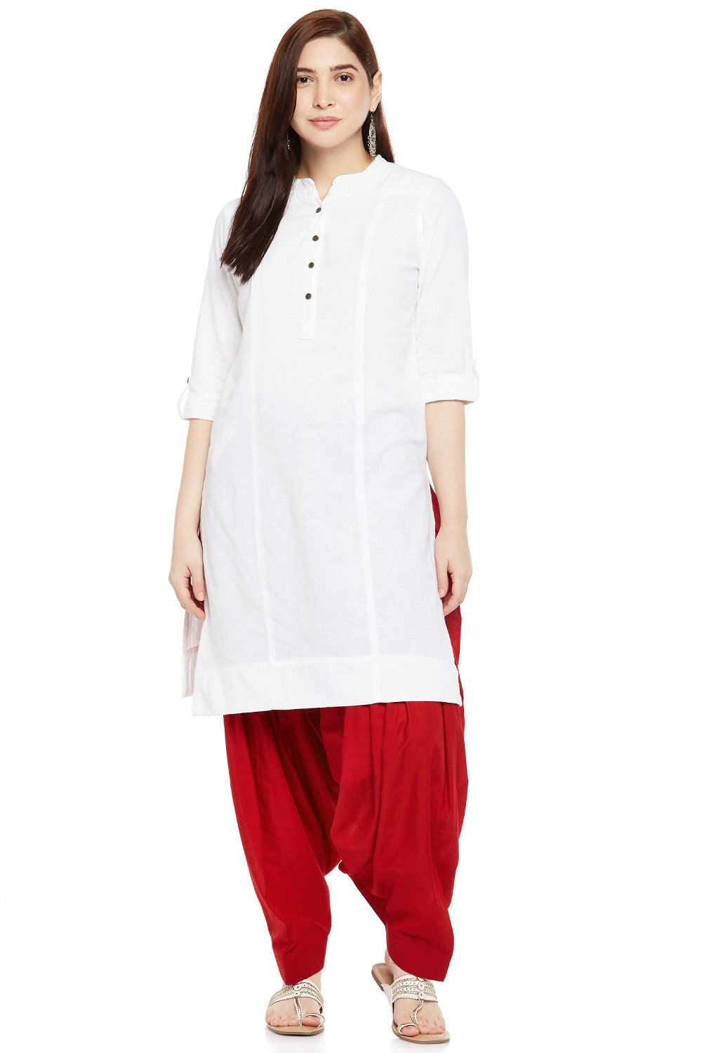 Plain Cotton Patiala Salwar Pants - Roop Darshan