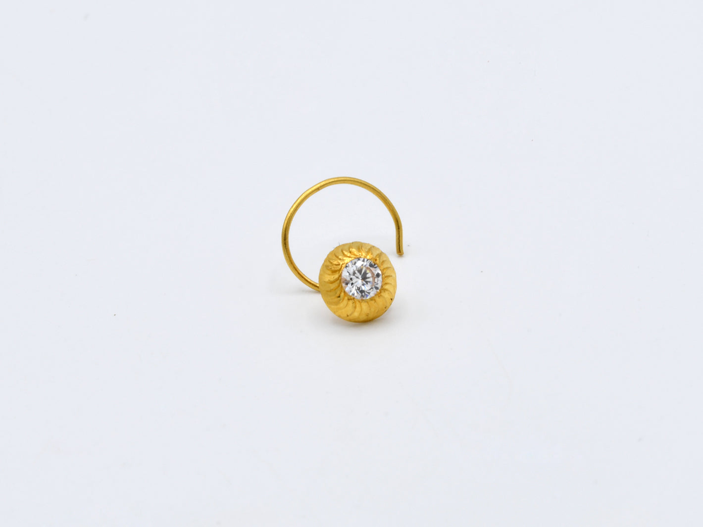 22ct Gold CZ Nose Pin - 4.5 mm - Roop Darshan