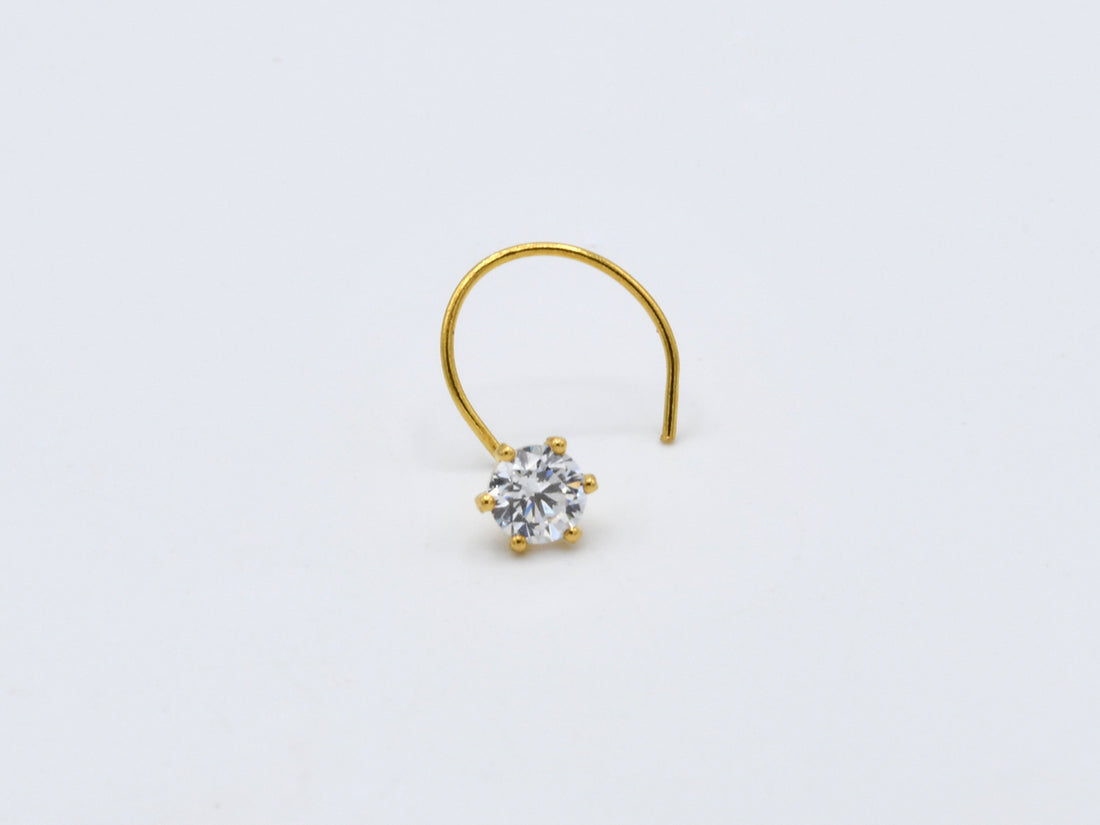 22ct Gold CZ Nose Pin - 3.5 mm - Roop Darshan