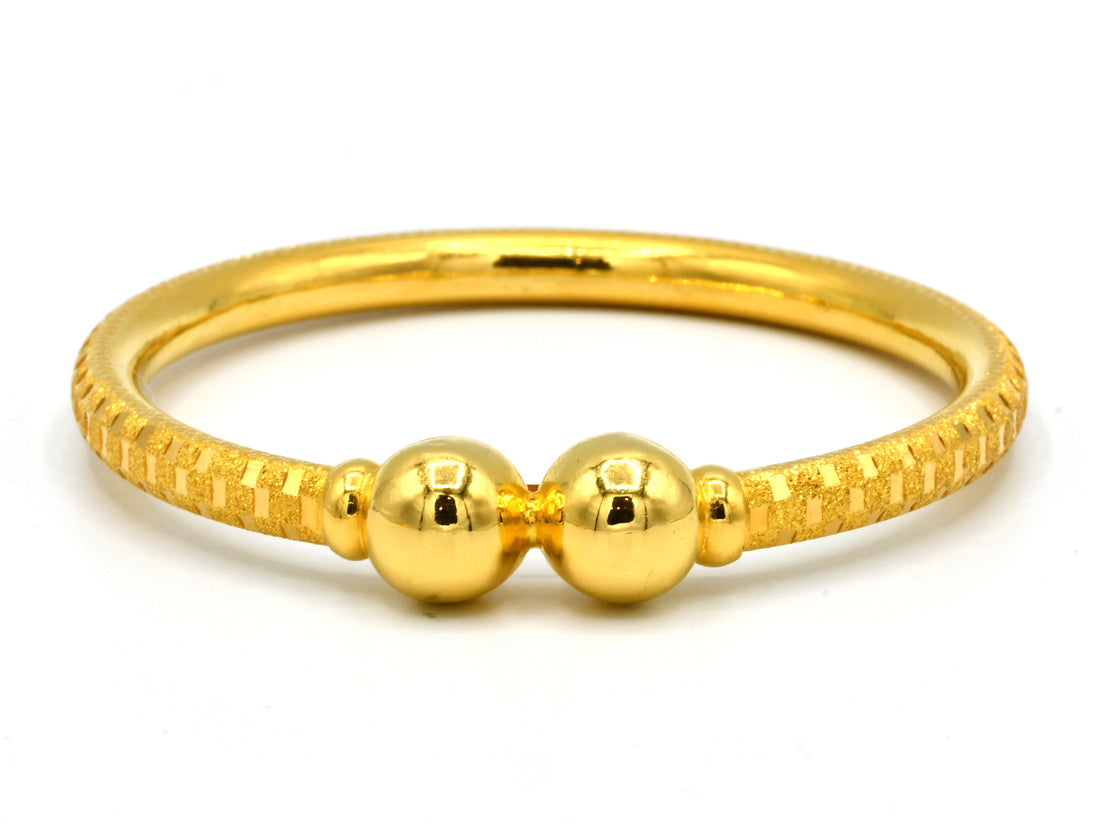 22ct Gold Sand Blast Design 2 Piece Bangles - Roop Darshan