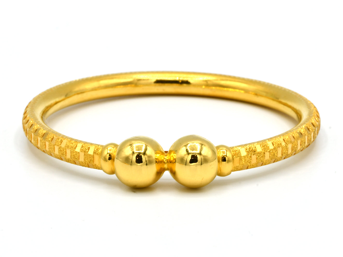 22ct Gold Sand Blast Design 2 Piece Bangles - Roop Darshan