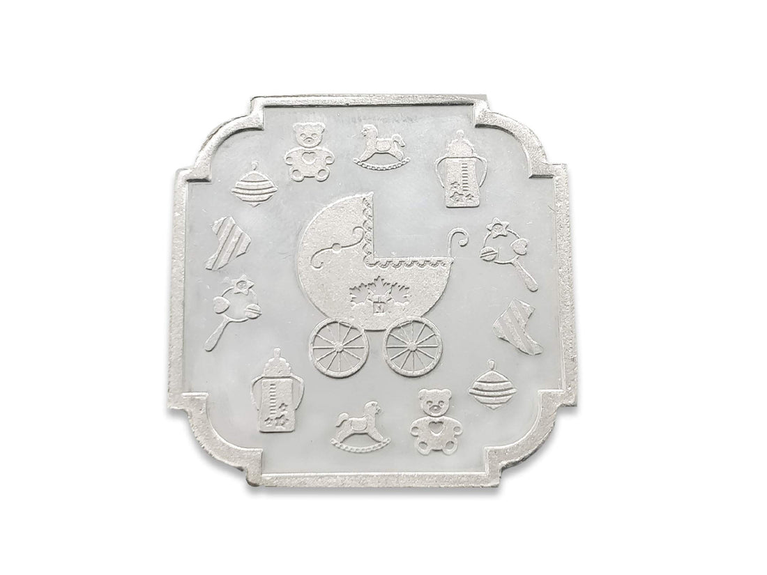 10 Grams Teddy Bear Print Silver Coin - Roop Darshan
