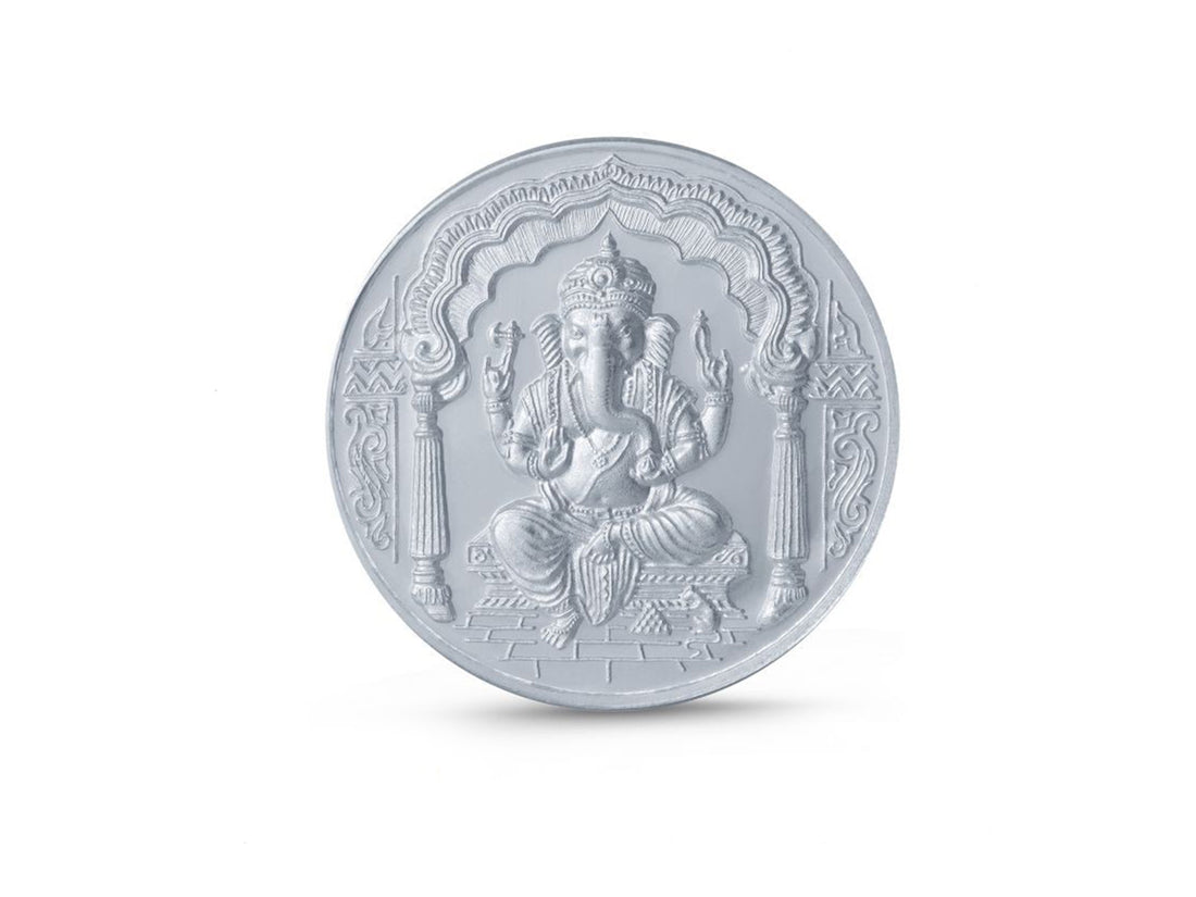 100 Grams Silver Ganesha Coin - Roop Darshan