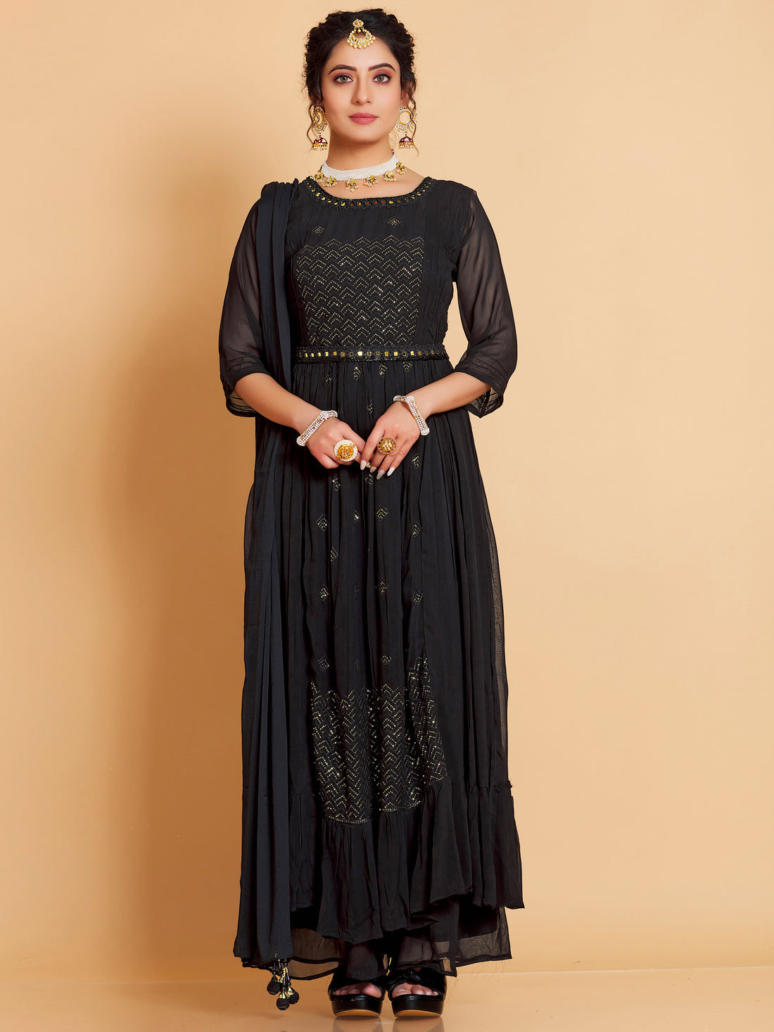 Hafeeza Palazzo Suit - Roop Darshan