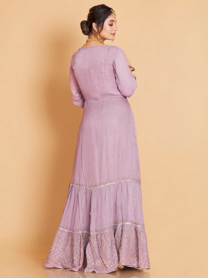 Laura Short Top Plazzo With Jacket - Roop Darshan