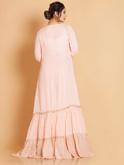Laura Short Top Plazzo With Jacket - Roop Darshan