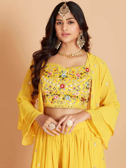 Jenifer Short Top Palazzo With Jacket - Roop Darshan