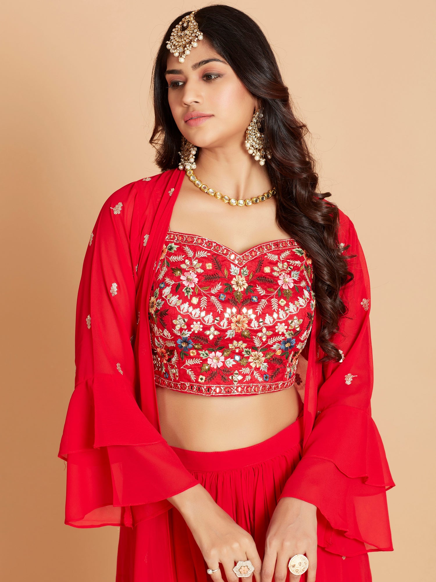 Jenifer Short Top Palazzo With Jacket - Roop Darshan