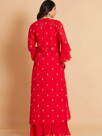 Jenifer Short Top Palazzo With Jacket - Roop Darshan