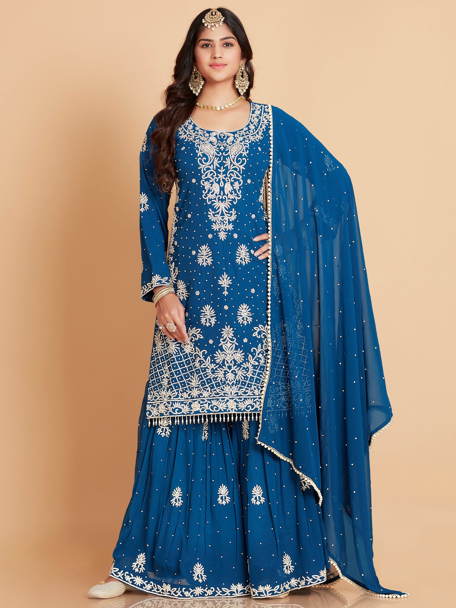 Haneefa Sharara Suit - Roop Darshan