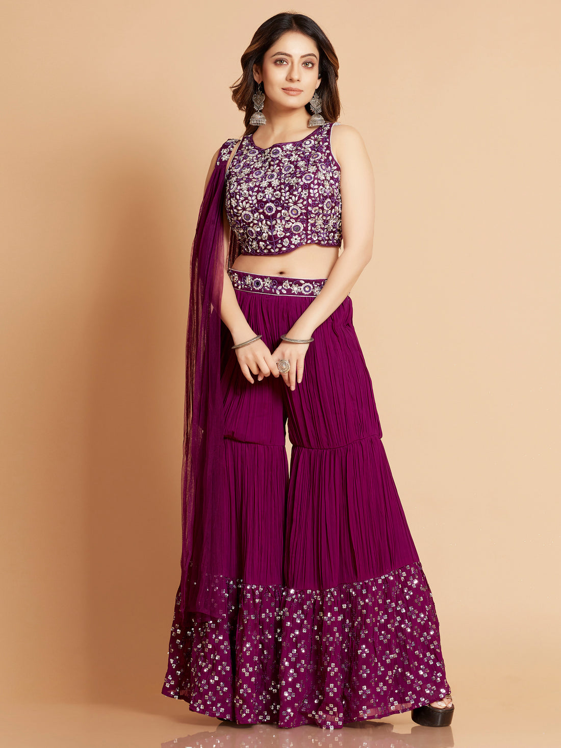 Hazel Short Top Sharara Suit - Roop Darshan