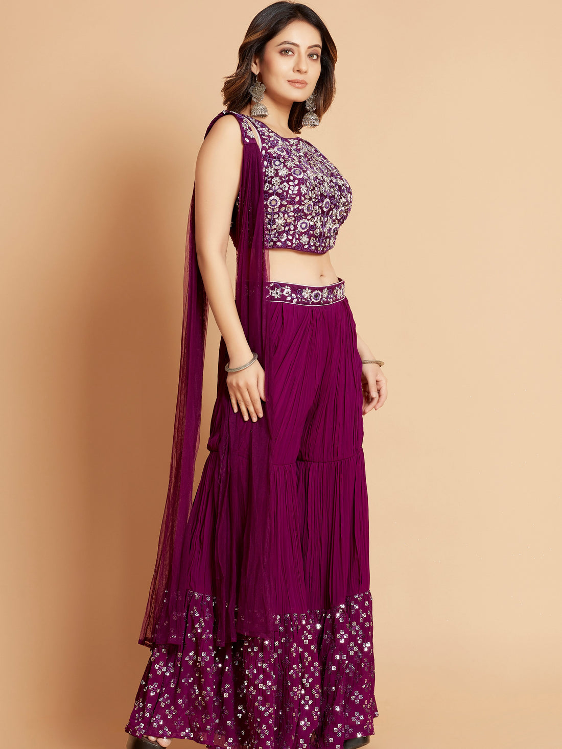Hazel Short Top Sharara Suit - Roop Darshan