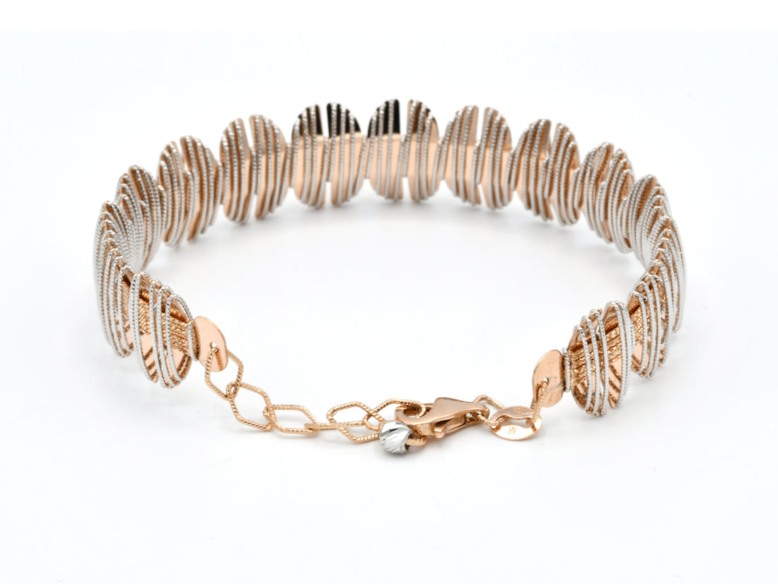 18ct Rose Gold Rhd 1 Piece Bangle - Roop Darshan