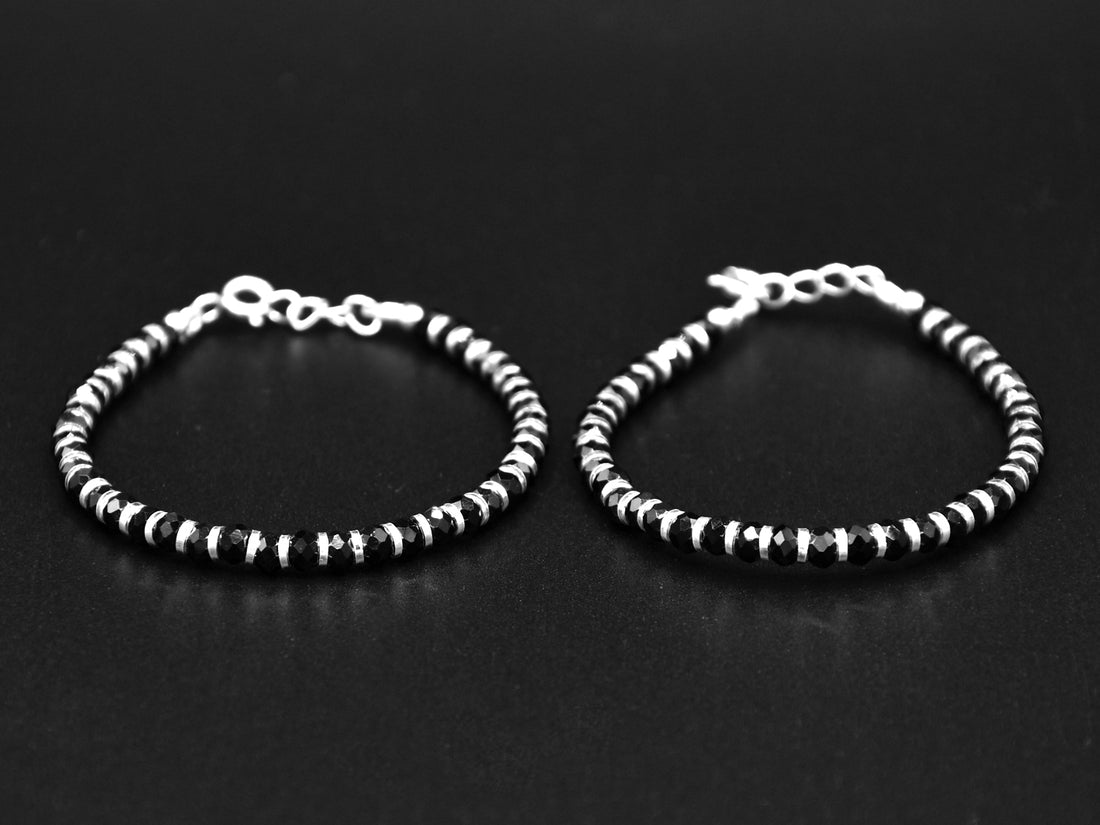 Silver Crystal 2 Piece Baby Bracelet - Roop Darshan