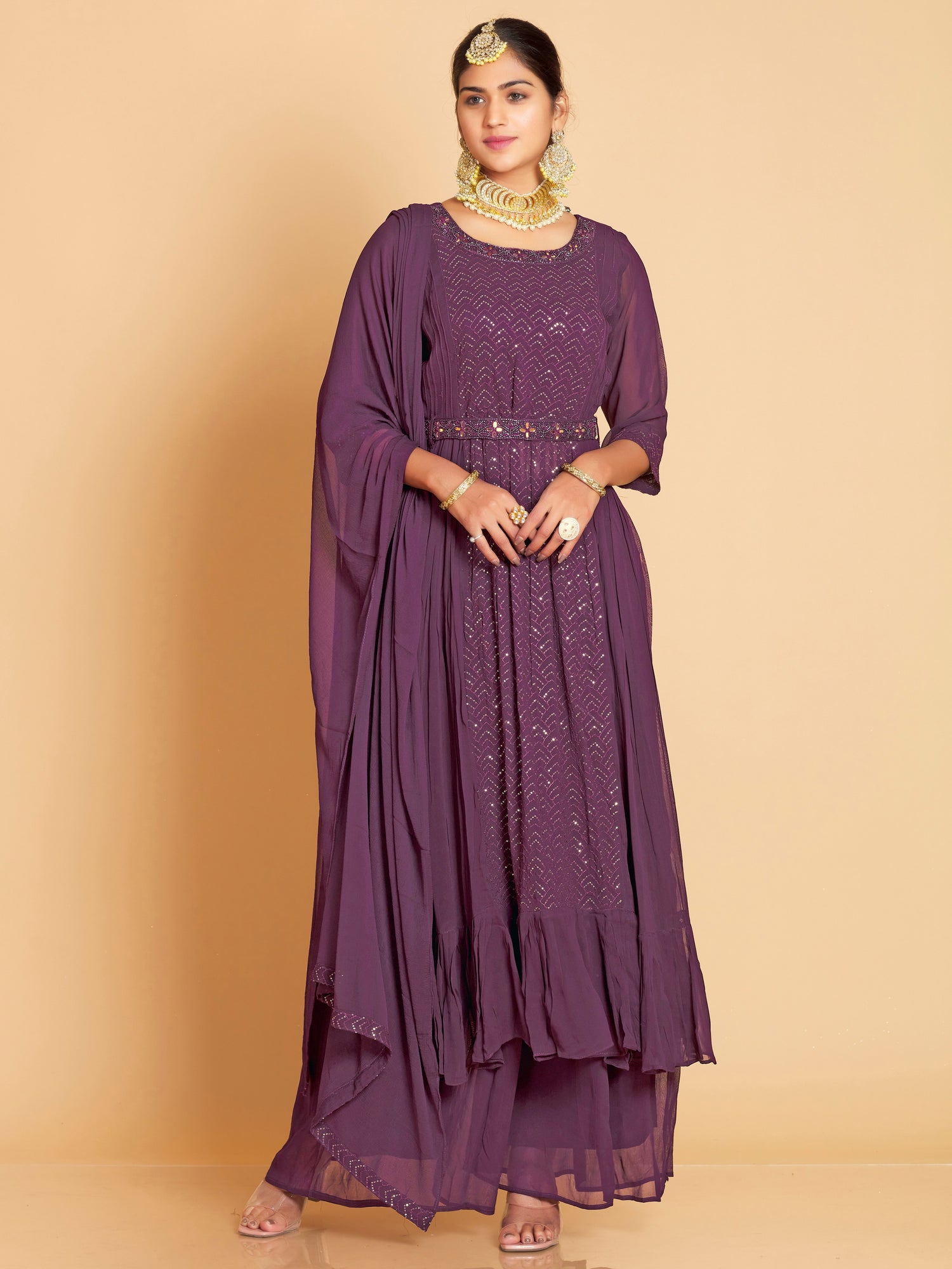 Shabnam Plazzo Suit - Roop Darshan