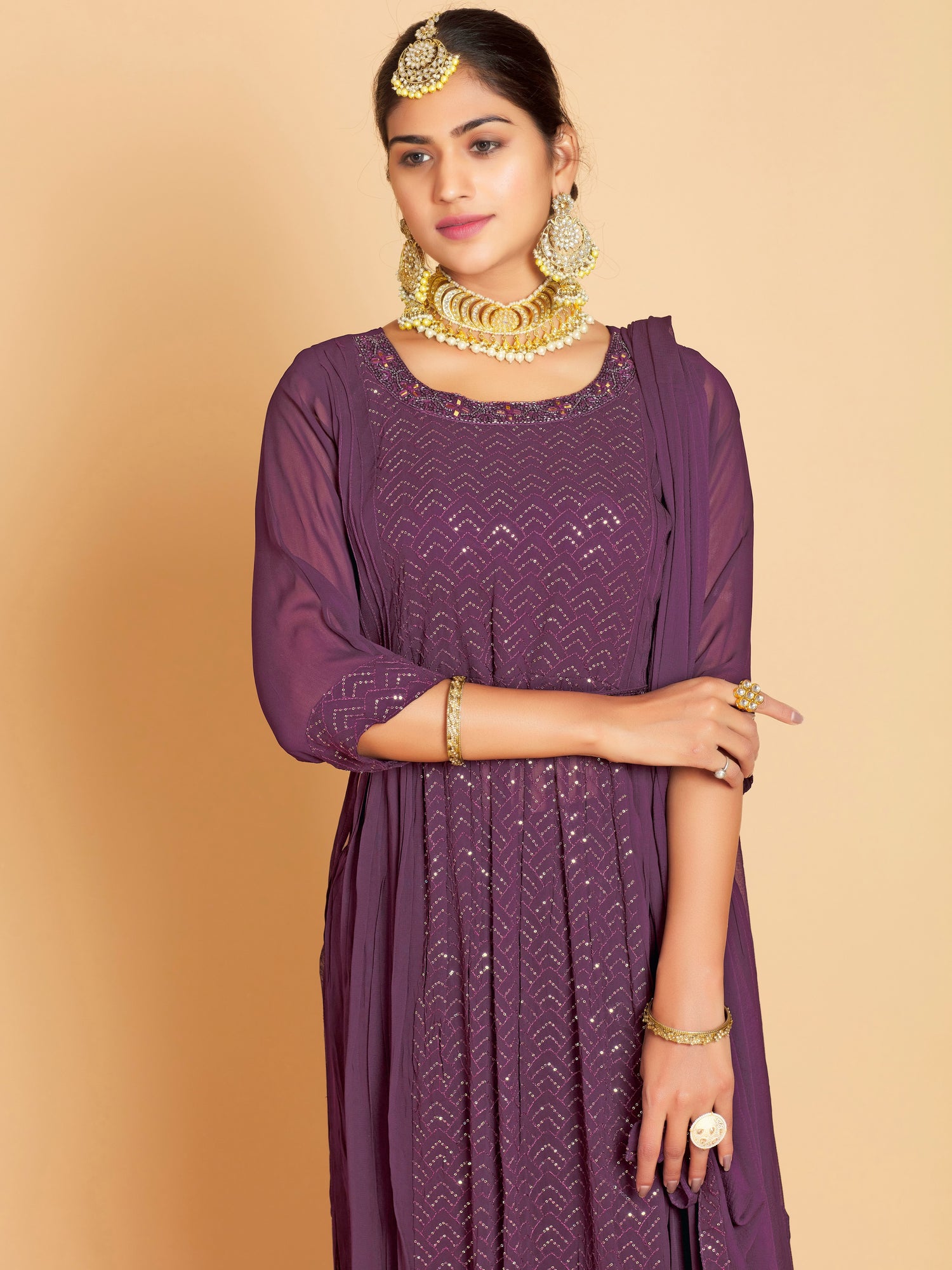 Shabnam Plazzo Suit - Roop Darshan