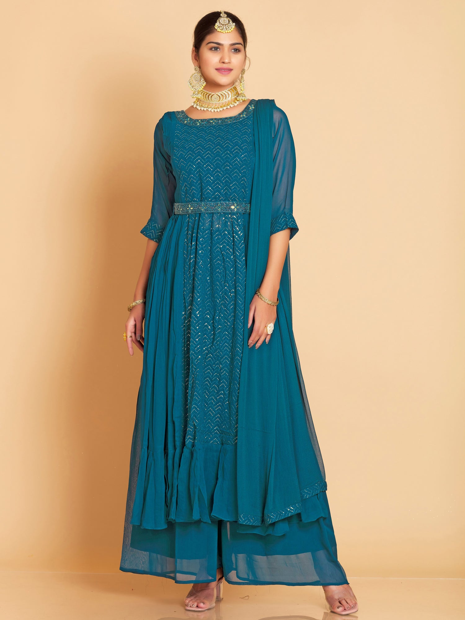 Shabnam Plazzo Suit - Roop Darshan