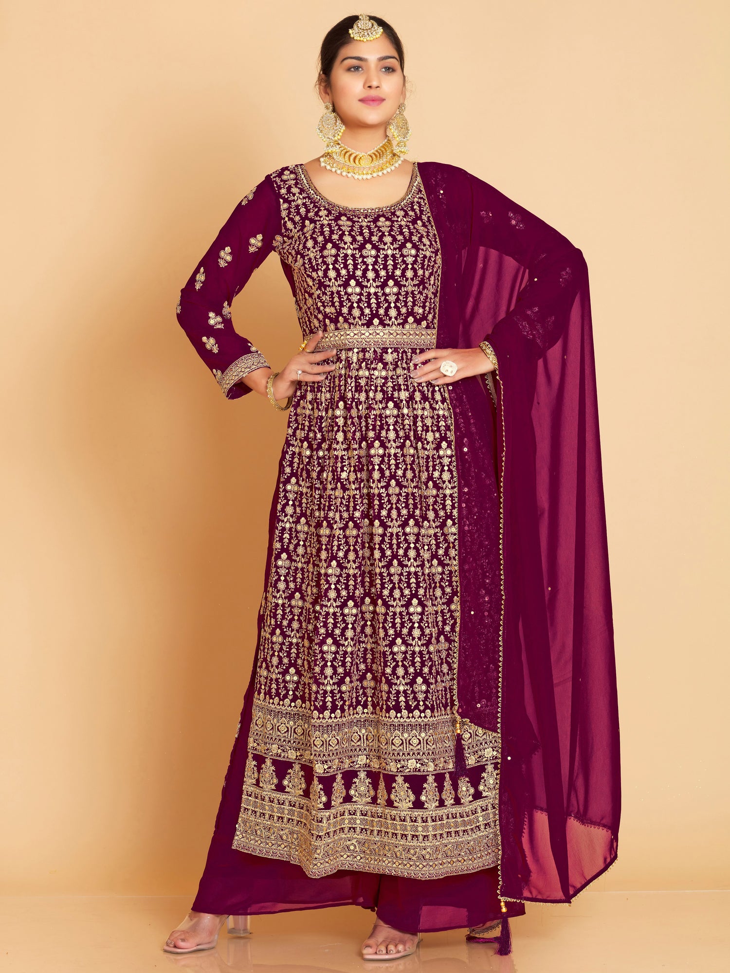 Maheera Plazzo Suit - Roop Darshan