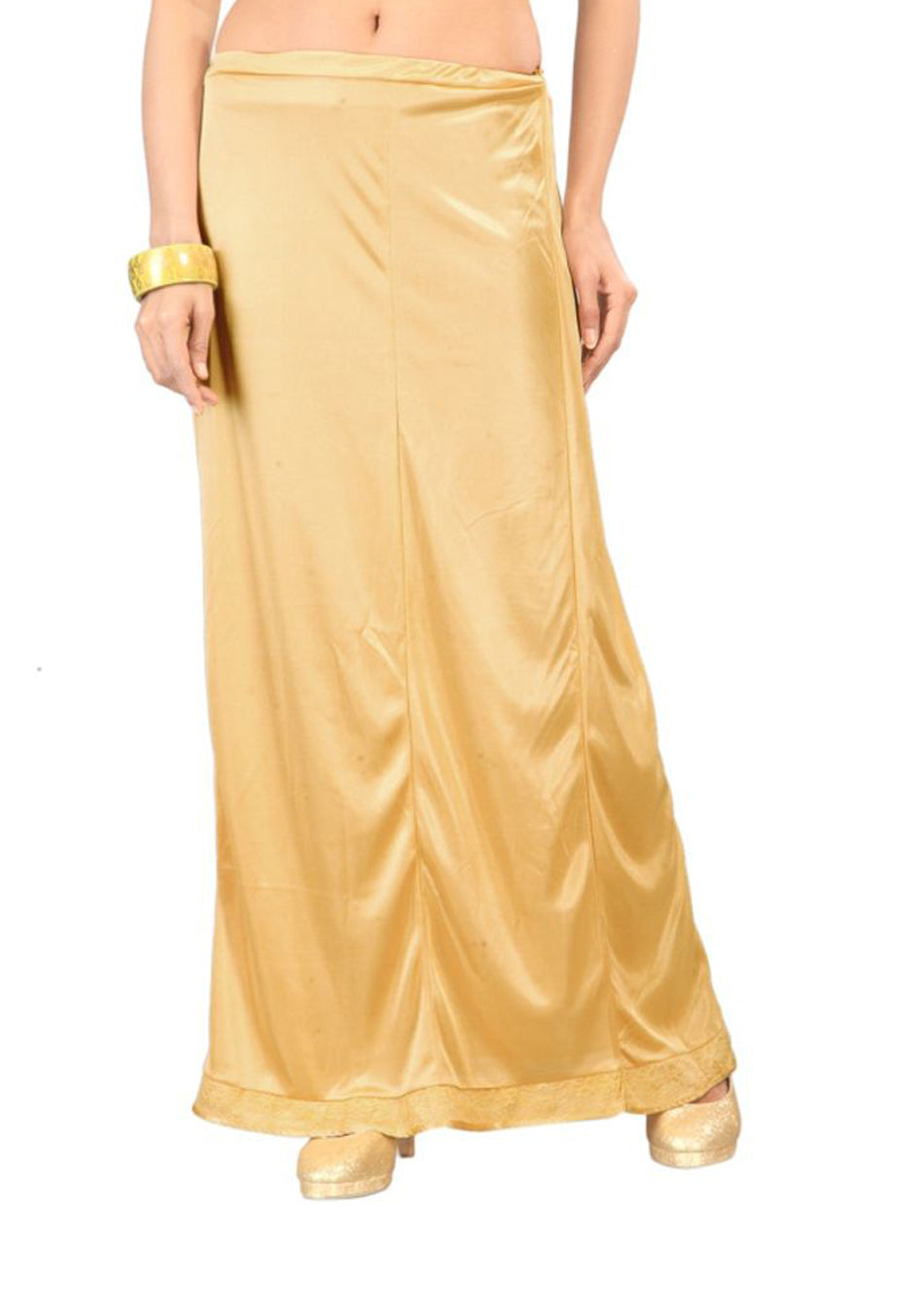 Beige Satin Petticoat - Roop Darshan