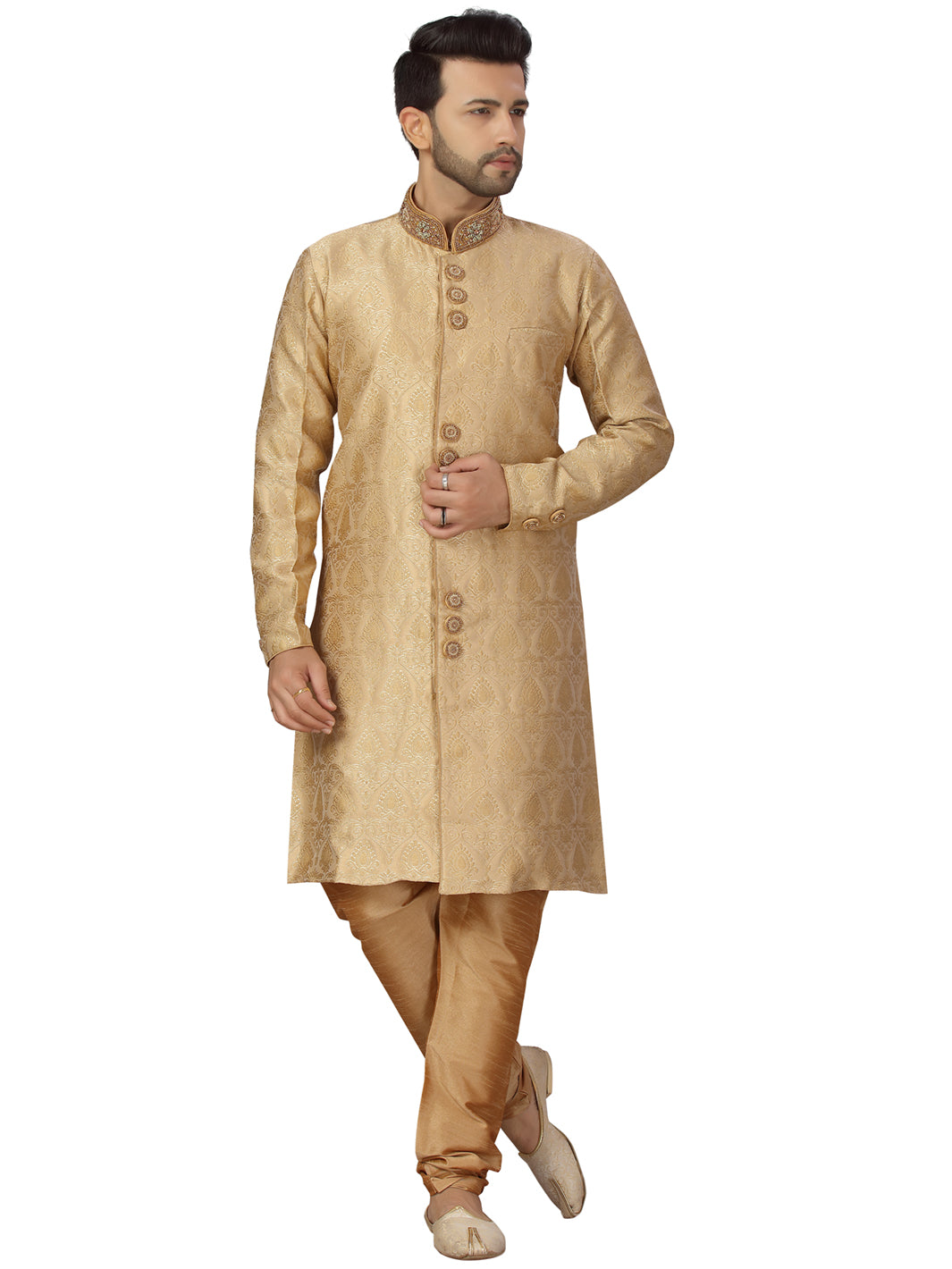Brocade Embroidered Kurta Payjama - Roop Darshan