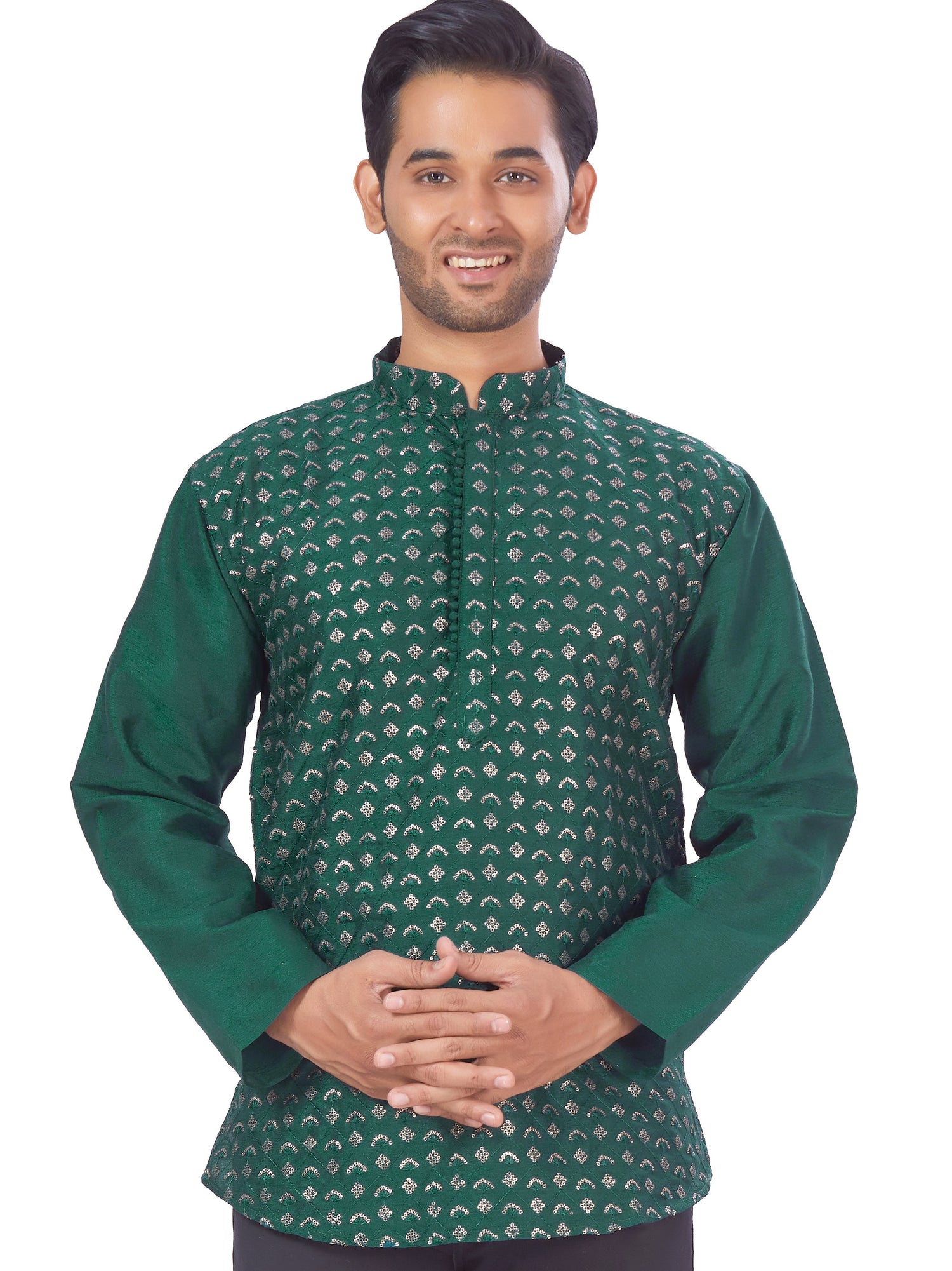 Mens Sequin Embroidered Kurti - Roop Darshan