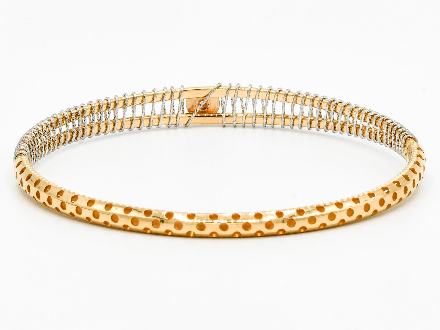 22ct Gold CZ Two Tone 2 Piece Bangle - Roop Darshan