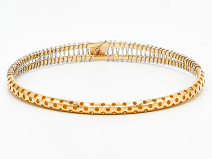 22ct Gold CZ Two Tone 2 Piece Bangle - Roop Darshan
