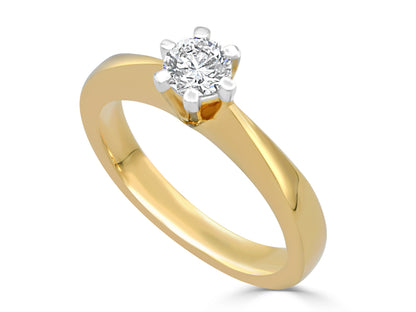 18ct Gold 0.35ct 1 Diamond Ladies Ring - Roop Darshan