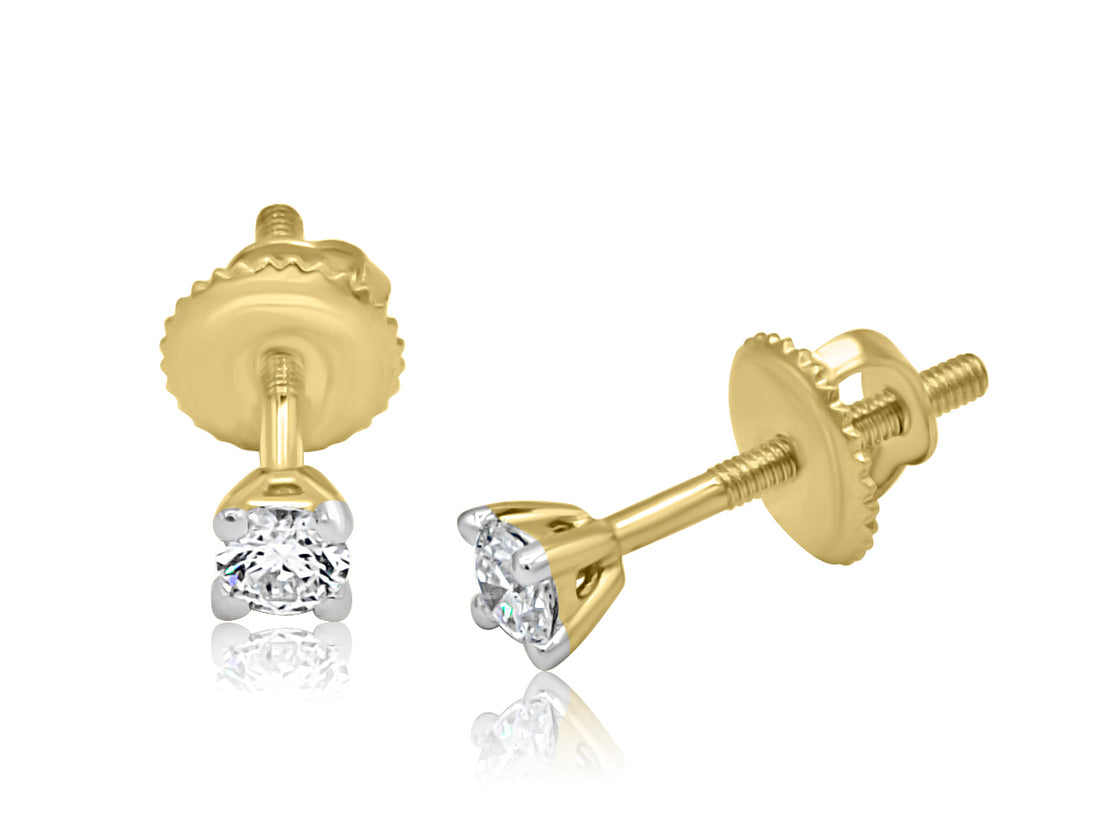 18ct Gold 0.24ct Diamond Stud Earrings - Roop Darshan