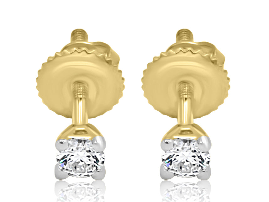 18ct Gold 0.24ct Diamond Stud Earrings - Roop Darshan