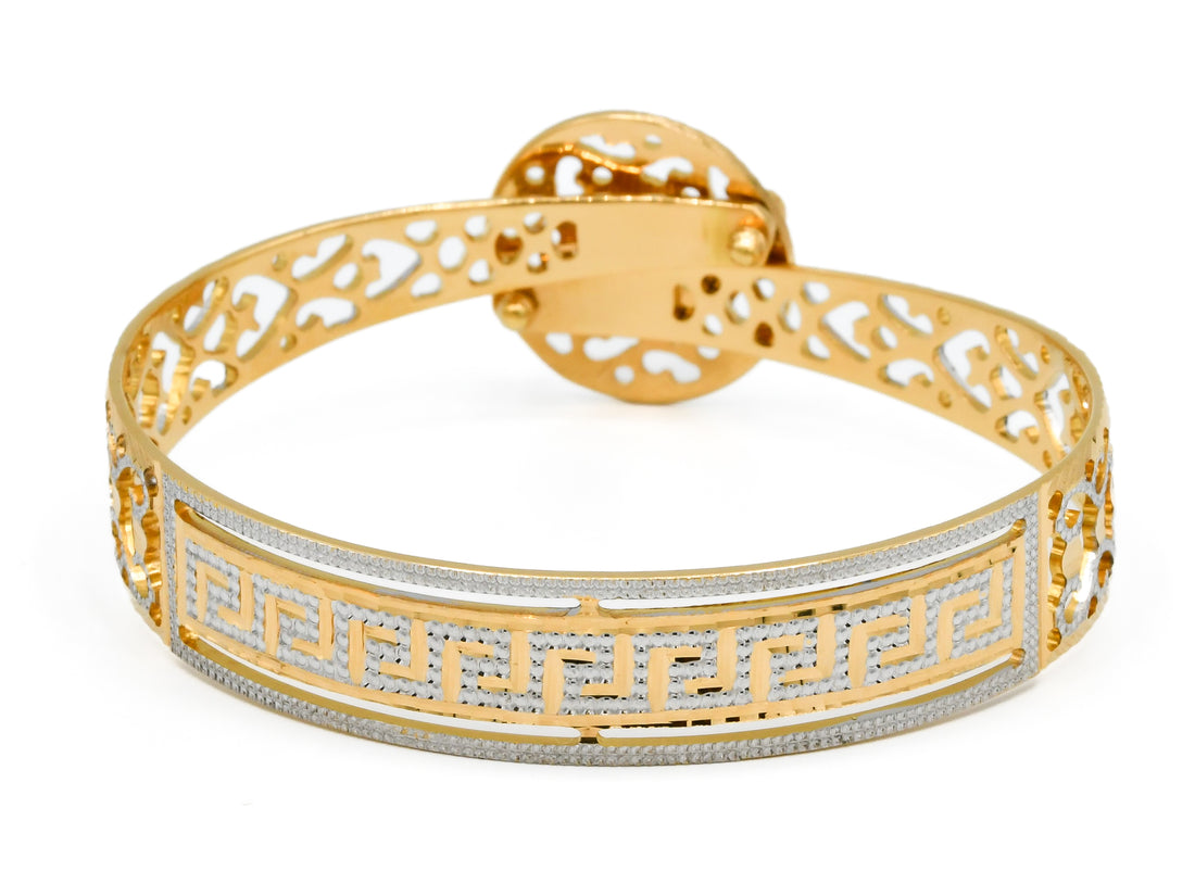 22ct Gold Two Tone 1 Piece Bangle - Roop Darshan