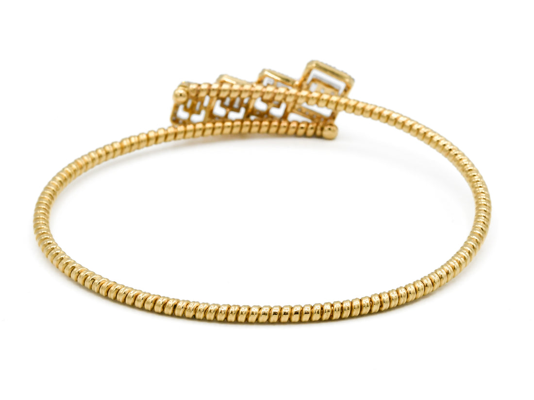 18ct Gold Diamond 1 Piece Ladies Bangle 0.57 ct - Roop Darshan