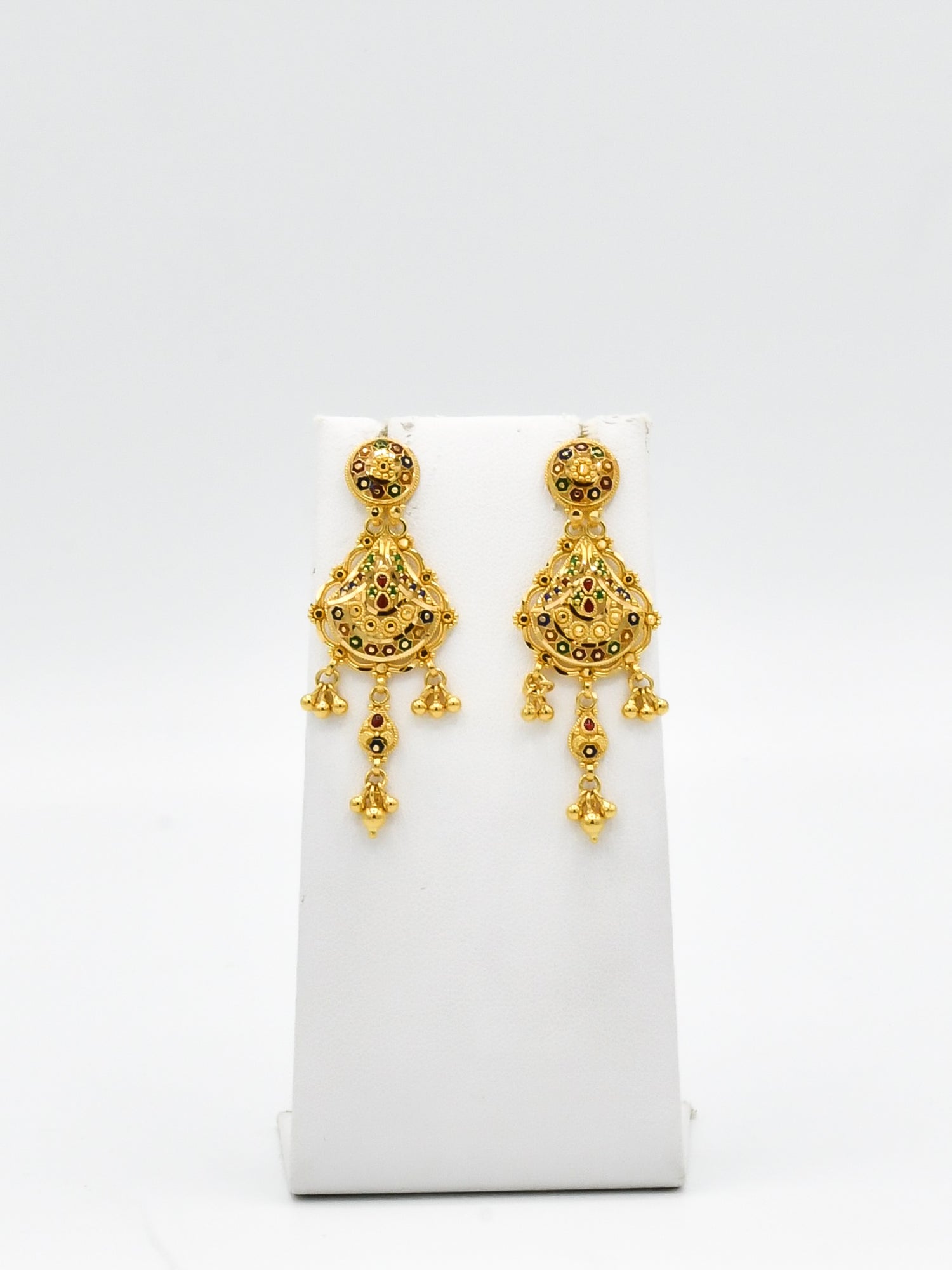 22ct Gold Minakari Necklace Set - Roop Darshan