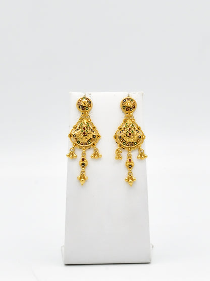 22ct Gold Minakari Necklace Set - Roop Darshan