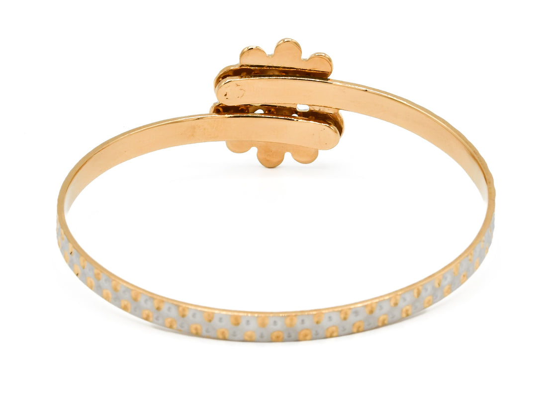 22ct Rose Gold 1 Piece Two Tone Bangle - Roop Darshan