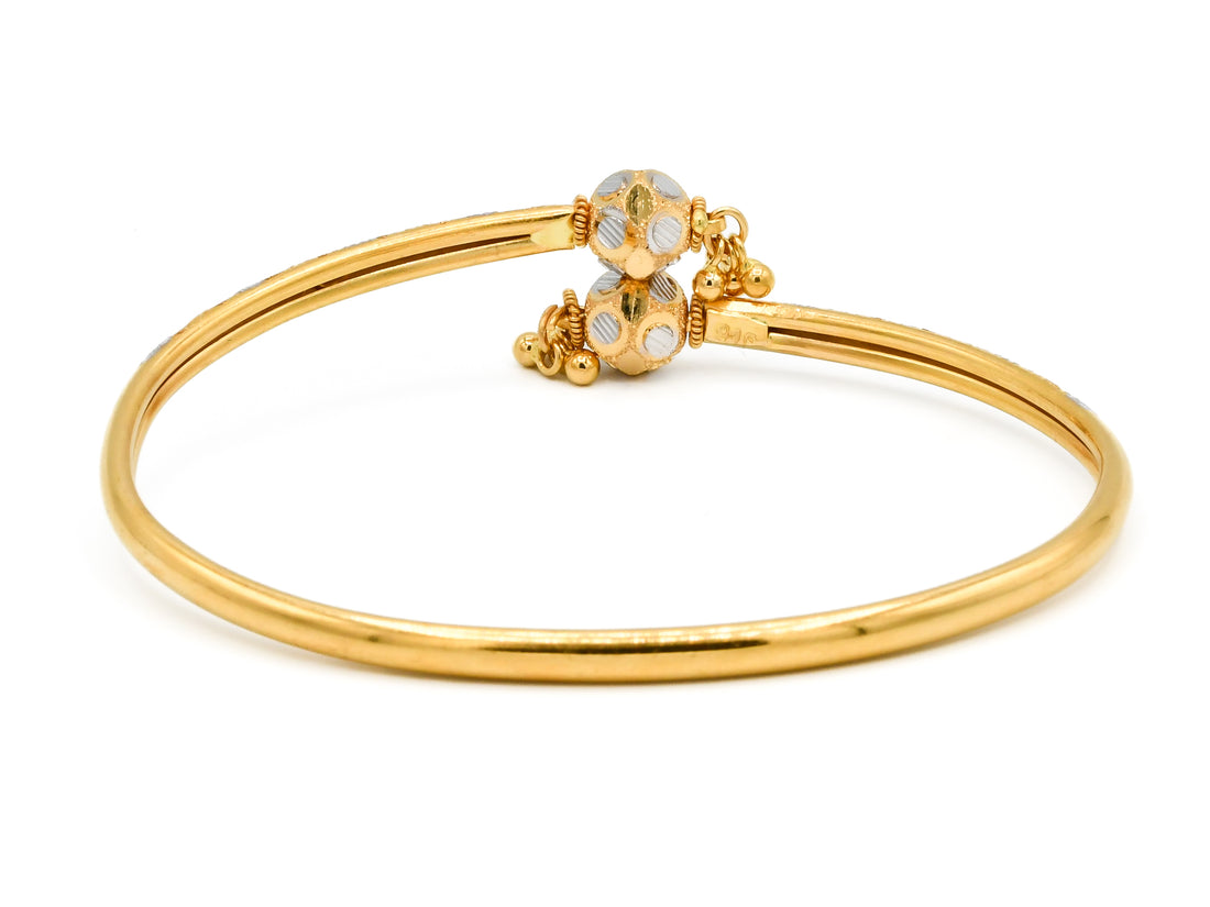 22ct Gold Two Tone 1 Piece Bangle - Roop Darshan