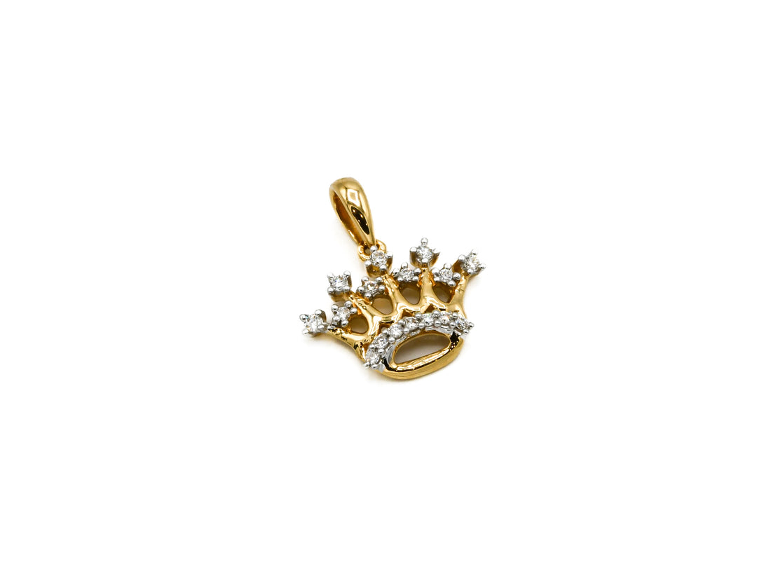 18ct Gold Diamond Crown Pendant - 0.07 cts - Roop Darshan