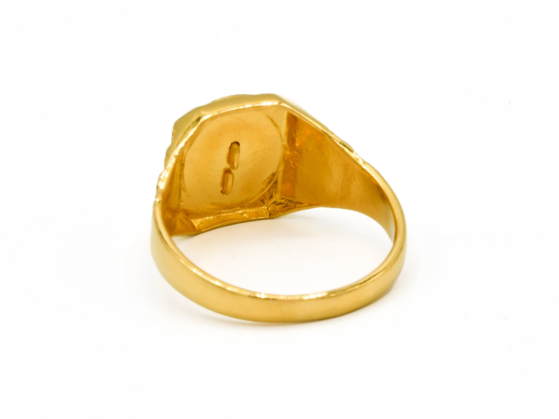 22ct Gold Khanda Mens Ring - Roop Darshan