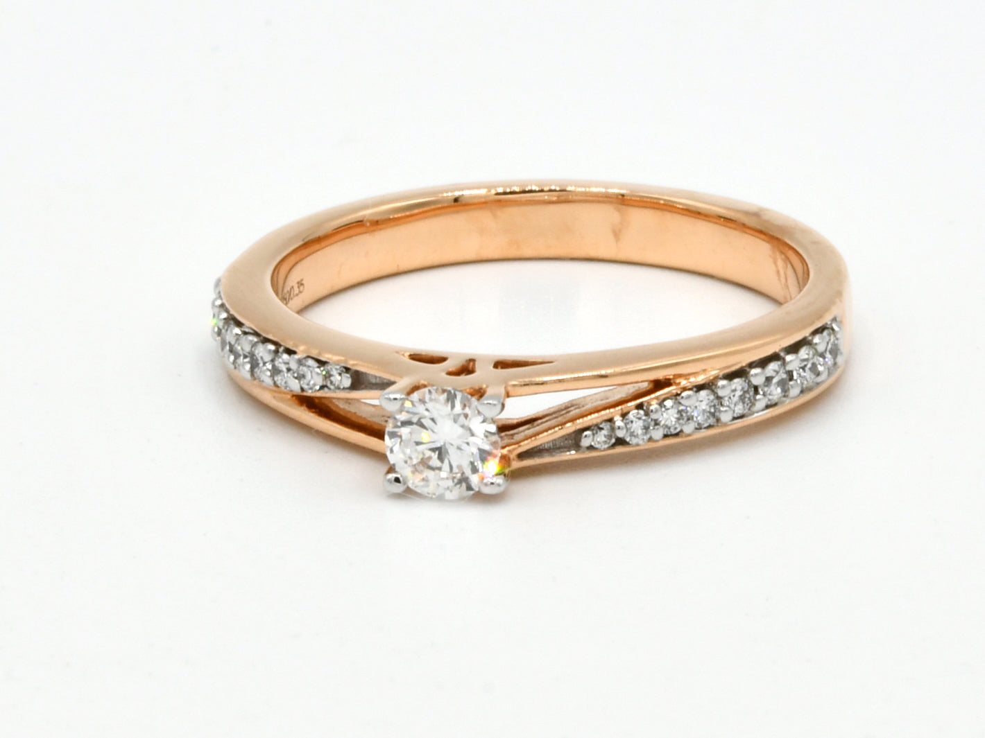 18ct Rose Gold 0.349ct Vintage Diamond Ring - Roop Darshan